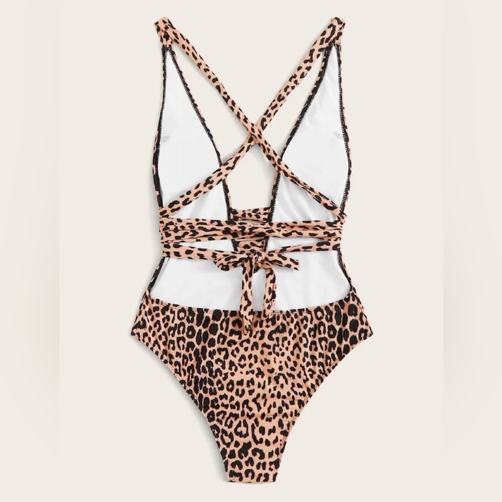 Leopard Print One Piece Swimsuit - Picture 10 of 11